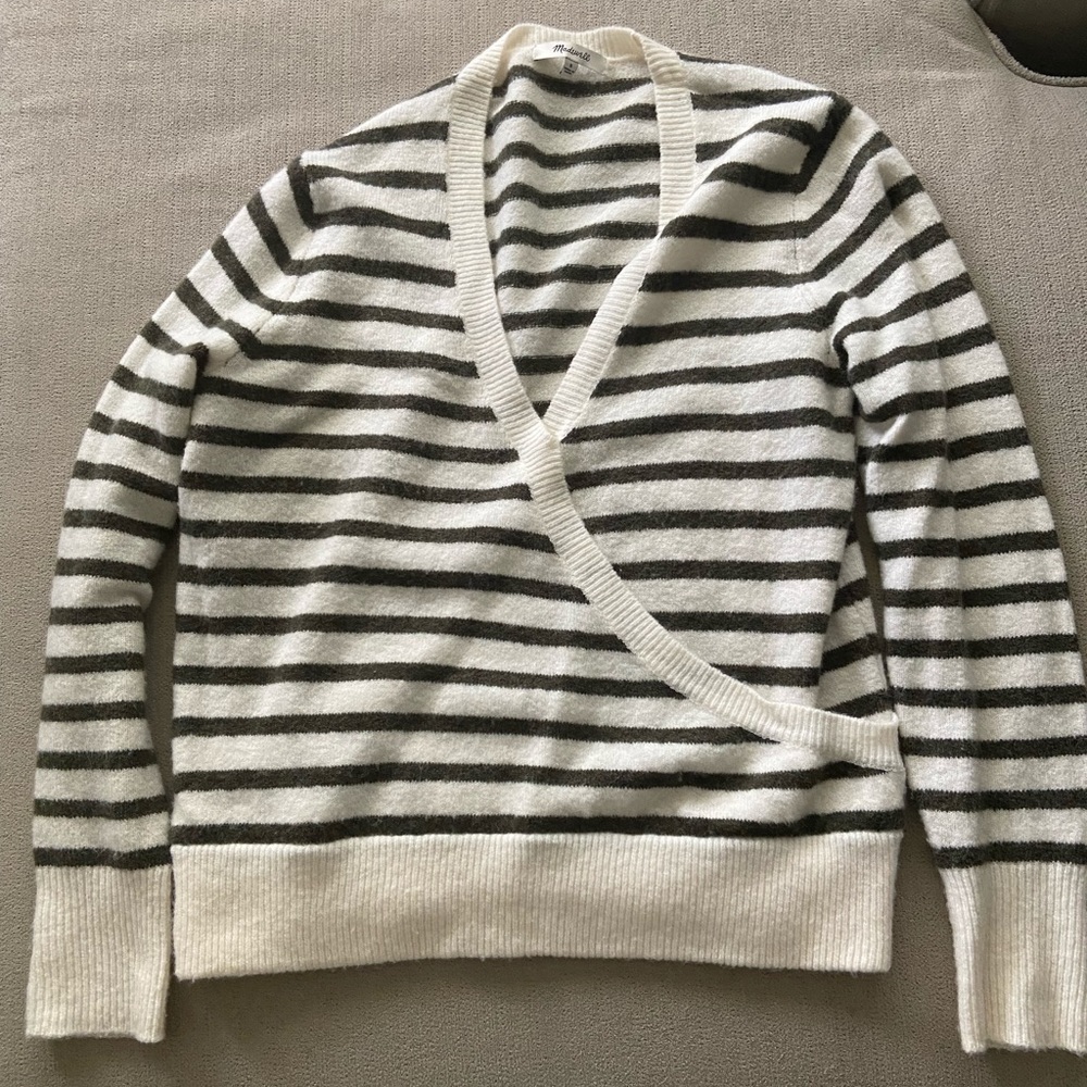 Madewell wool blend cream/green Size S sweater